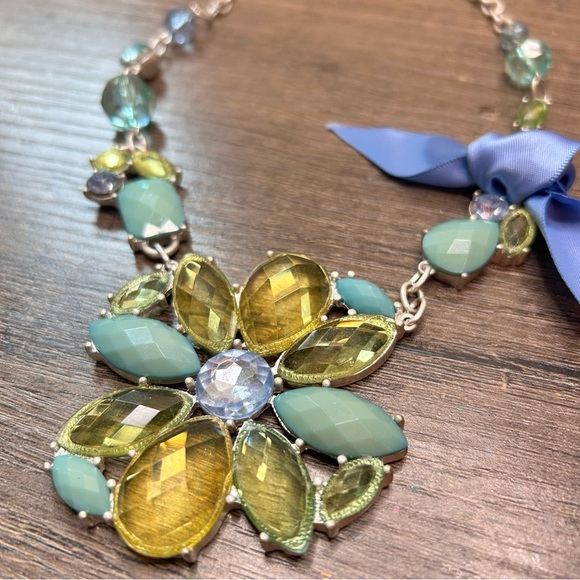 Elegant Blue and Green Gemstone Long Necklace - Picture 4 of 4